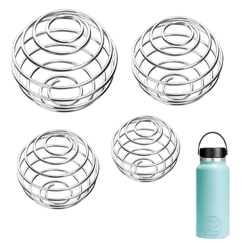 GNALIA Botella Para Batidos De Proteinas 4 Piezas, Acero Inoxidable Con Bola Mezcladora, Color Plateado, Incluye 8G 9G 10G 12G, Para Deportes Y Gimnasio GNALIA Botella Para Batidos De Proteinas 4 Piezas, Acero Inoxidable Con Bola Mezcladora, Color Plateado, Incluye 8G 9G 10G 12G, Para Deportes Y Gimnasio