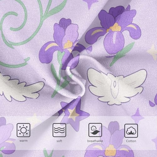 Girls' Underwear Flowers Floral Feather Purple Toddle Brief Panties 2-8 Years 203005673