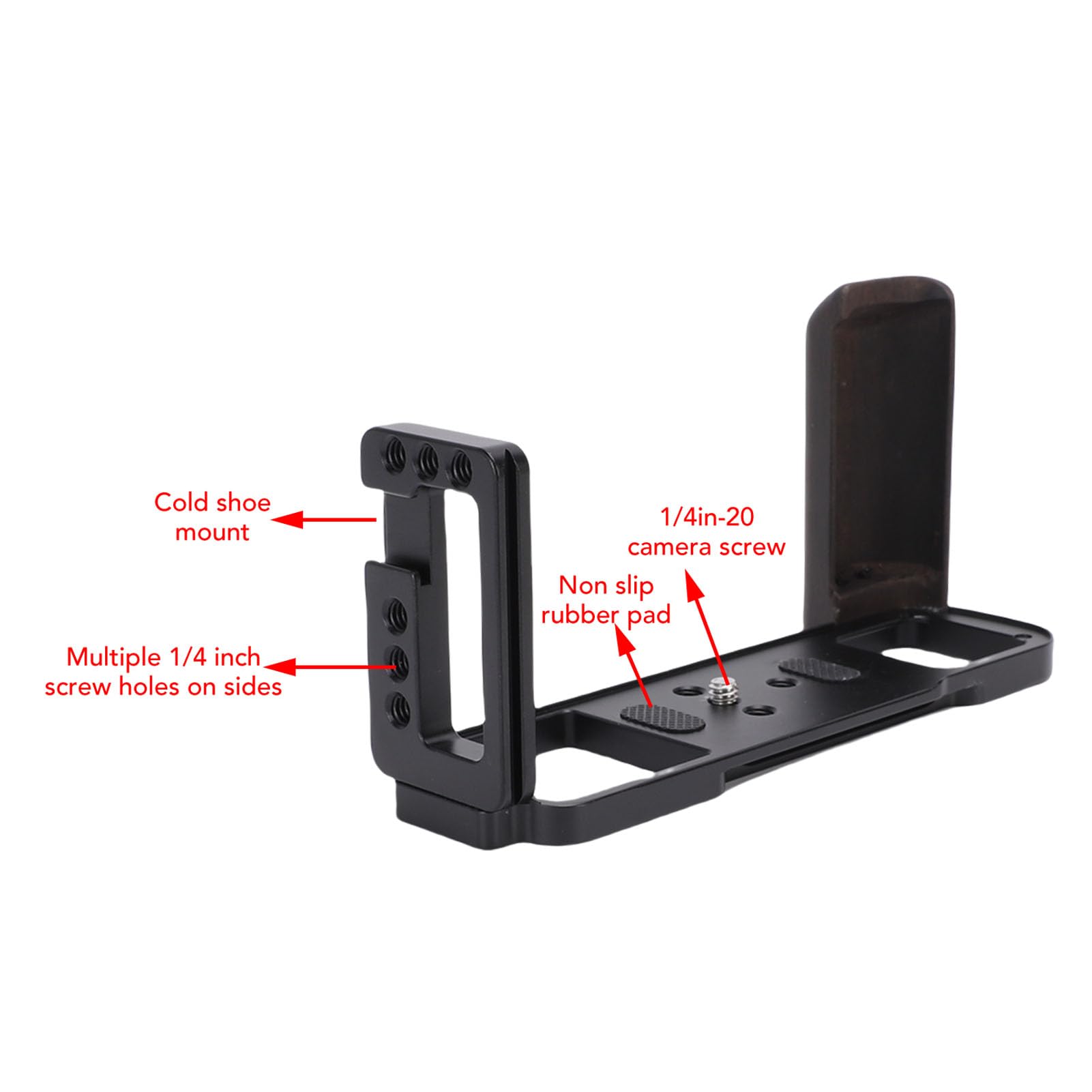 Sxhlseller Staffa a L a Sgancio Rapido per GFX50R |Impugnatura in Legno, Impugnatura in Alluminio con Supporto per Pattino Freddo, Fori per Viti da 1/4, Tiro Verticale Compatibile con Coda di