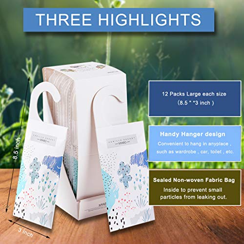 MYARO Large 12 Packs Vanilla Scented Sachets for Drawer and Closet with Hanger, Long-Lasting Sachets Bags Home Fragrance Sachet - Thumbnail 3