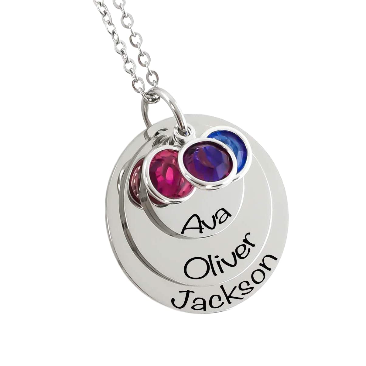 Personalized Mothers Day Necklace Layered Kids Name Pendants