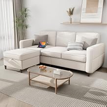 Youmumeub Sectional Couches for Living Room - Convertible Sofa and Storage Bench,79Modern Corner Configuration,Suitable for Living Room, Apartment, Bedroom and Office-Beige | Reversible Chaise