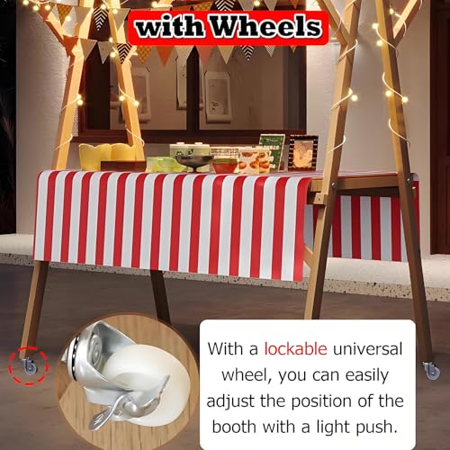 Carrito de comida portátil y plegable de madera para perritos calientes 6
