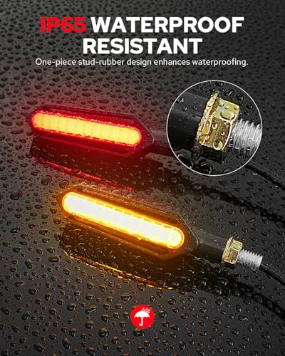 Image of Benlari 4PCS Indicators Flowing LED Motorcycle Turn Signals Brake Lights & Daytime Running Lights Front Rear Turn Signal Lights Waterproof Fit for Harley Honda Yamaha Triumph