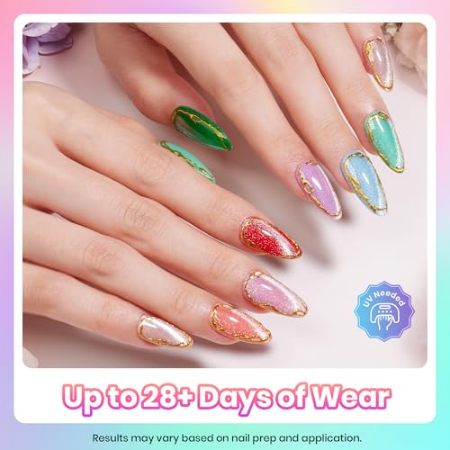 Image of Beetles Fall Gel Polish Set, Daily Pop Collection, 20 Colors Gel Polish Kit | Base Coat Glossy Glitter Top Coat and Magnet, Cat Eye Effect, Soak Off UV LED Gel Polish for DIY Nail Art Manicure