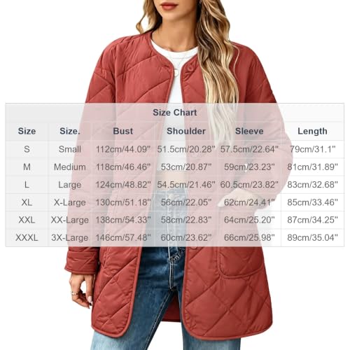 YRAETENM Quilted Jackets for Women Warm Mid Length Lightweight Puffer Coats - image 5