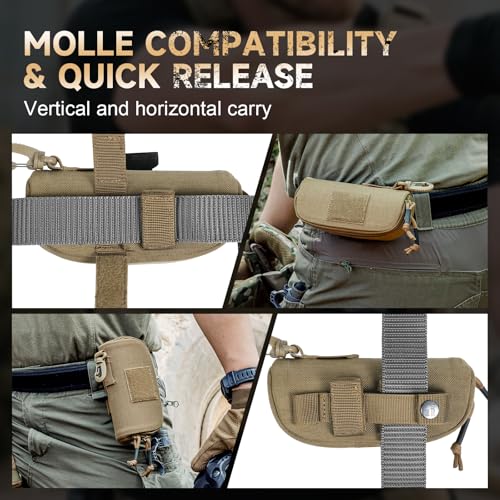 Image of Tactical Molle Glasses Case, Shockproof Eyeglass Pouch, Sunglass Case Hard Shell Protects Glasses