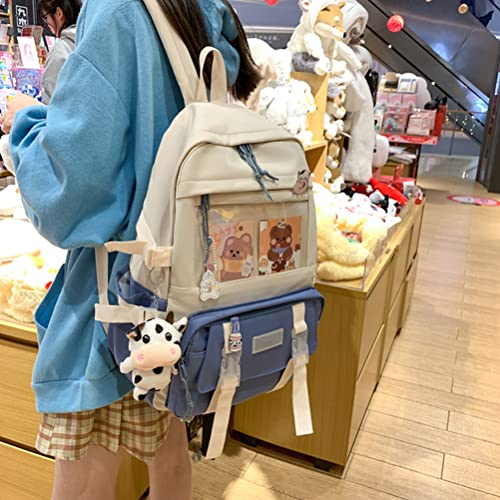 Osuner Mochila kawaii com pino e acessórios Linda mochila kawaii de grande capacidade Bolsa escolar