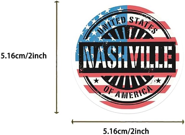 Nashville Music City Stickers |50Pcs Tennessee Waterproof Vinyl Decals image 3