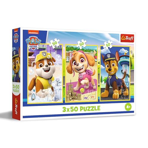 Trefl Puzzle 3en1: Paw Patrol, Nuestros Perritos-3 x 50 Piezas, Set de Tres puzles para niños a Partir de 4 años, Multicolor (34878)