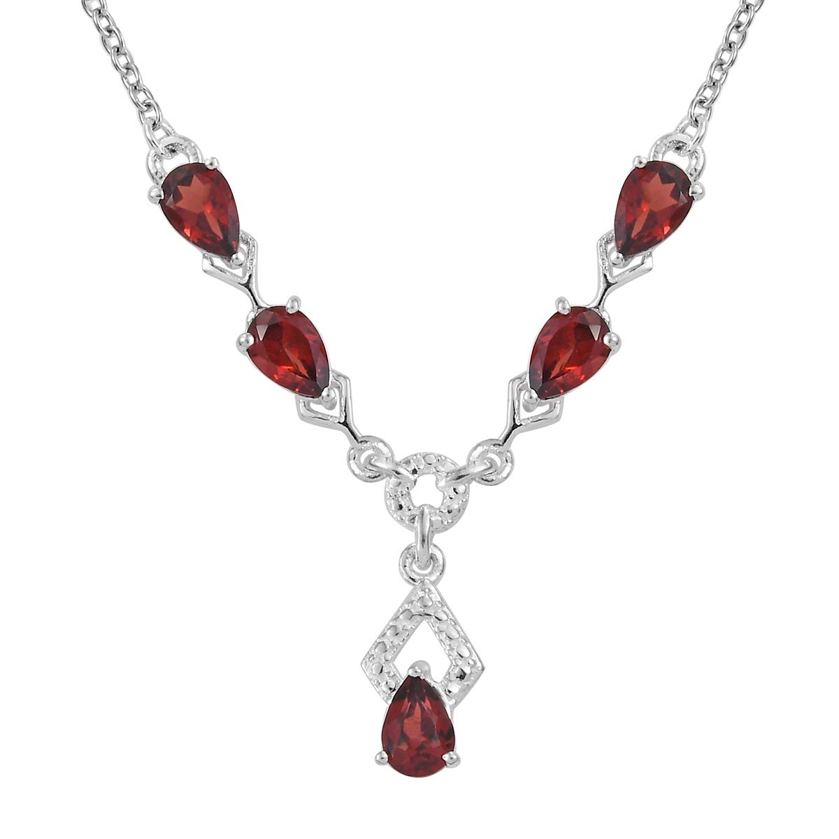 SHOP LC DELIVERING JOYSHOP LC Teardrop Birthstone Necklace for Women 925 Sterling Silver Dainty Jewelry Stainless Steel Chain Birthday Gifts for Women for Wife & Mom Size 18" (Stone Size 6x4 MM) Birthday Gifts