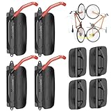 Mimoke Support mural pivotant pour vélo, vertical, pour garage, VTT et vélo de course (crochet rouge, 4 pièce)