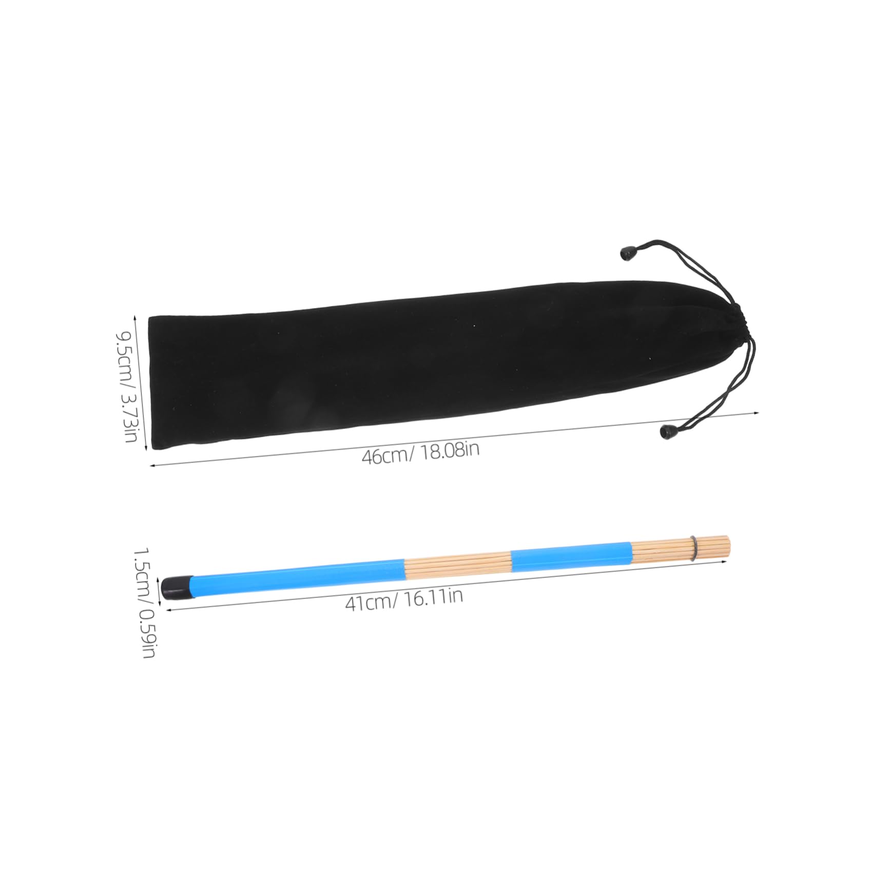 Hemoton 1 Pair 19-pack Bamboo Jazz Drum Rods Folk Music Drum Brushes Wooden Drumstick Sets