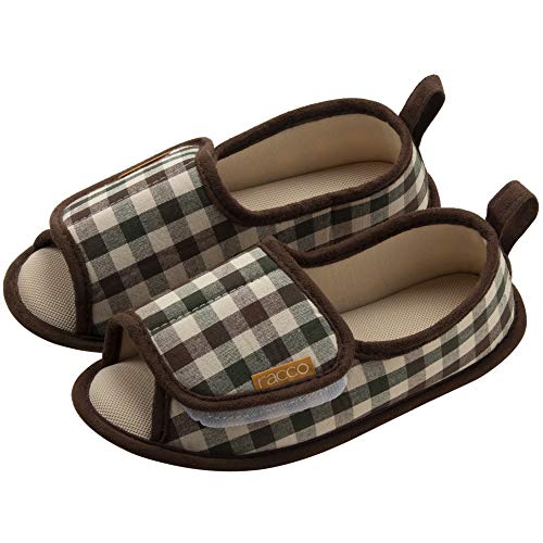 ニッポン スリッパ ルームシューズ racco M 23-24cm グリーン チェック かかとクッション 手洗い可 軽い履き心地 歩行サポート 310052