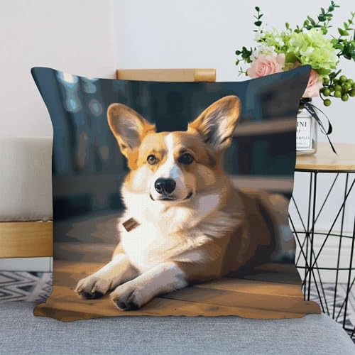 Fundas de almohada suaves con cremallera invisible Smart Corgi 8