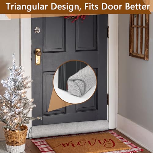 Triangle Under Door Draft Stopper Noise Blocker 32 Inches for Door Bottom Air Seal Insulation and Soundproof, Heavy Duty Weather Guard Snake Stripping, Gray by WochiTV - Image 5