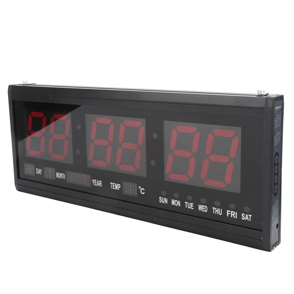 Orologio da Parete Digitale con Temperatura Display,LED Sveglia Digitale da Tavolo Rosse con Temperatura Display per Ufficio a Casa, Sala Mensa, Decorazione Domestica