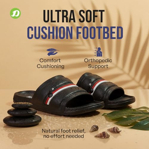 Image of DOCTOR EXTRA SOFT Men's Classic Ultra Soft Sliders /Slippers with Cushion FootBed for Adult | Comfortable & Light Weight | Stylish & Anti-Skid | Waterproof & Everyday Flip Flops for Gents /Boys D-527