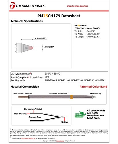 Image of Thermaltronics PM75CH179 Chisel 30deg 1.0mm (0.04in)