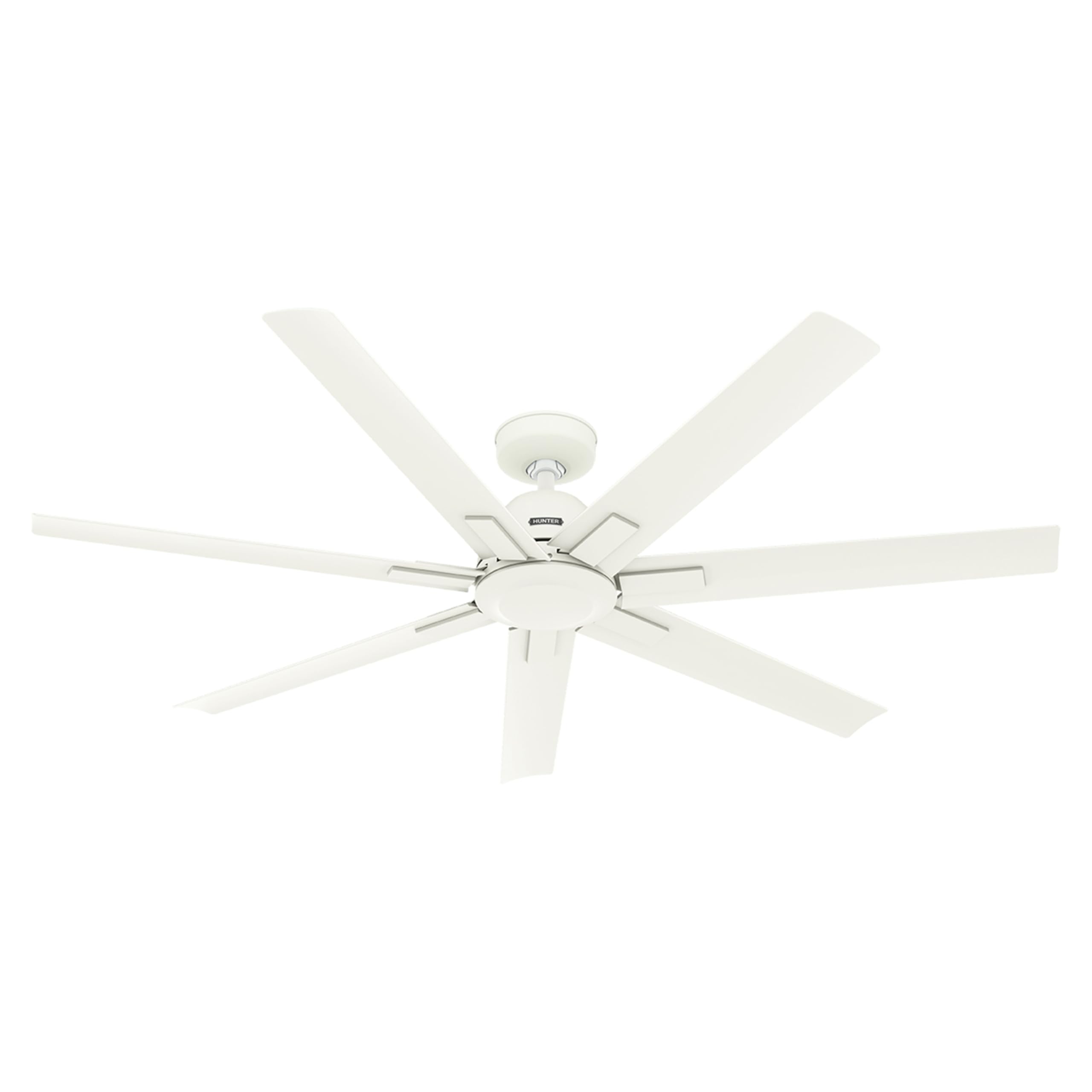 Hunter Fan 60 inch Matte White Indoor/Outdoor Ceiling Fan with 7 Baldes for Living Room, Bedroom, Farmhouse, Porch (Renewed)