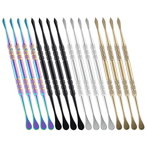 Suiwotin 16PCS Wax Carving Tool, Stainless Steel Sculpture Tool Wax Tools Kit Sculpting Tool Spoon, Double-Headed 4.6