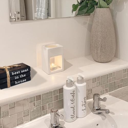 Farmhouse Bathroom Decor - Funny Rustic Wooden Decorative Books for Restroom Shelf Decor - Toilet Decorative Accent for Guest Restroom - Image 4