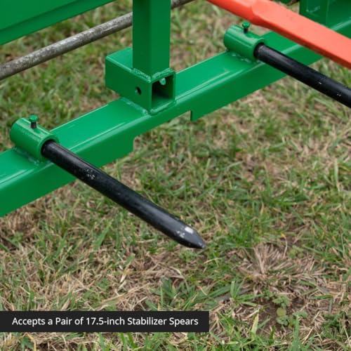 image for Titan Attachments Hay Frame Attachment, 49â€ Hay Bale Spear and Sta