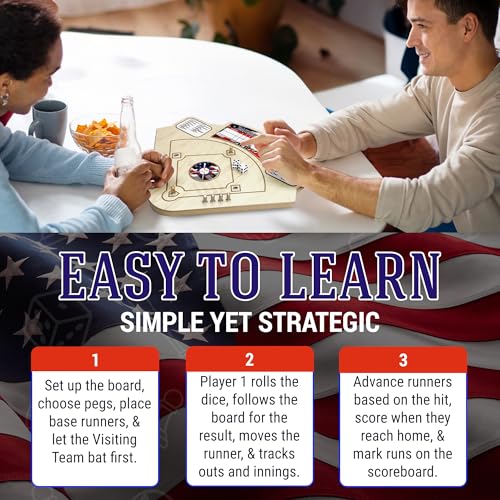 Across The Board Patriotic Baseball Game, Fun Baseball Gifts for 2 Players, Indoor &#038; Outdoor Family Bonding Activities, Fun Entertainment for Family Gatherings, Events &#038; More Game