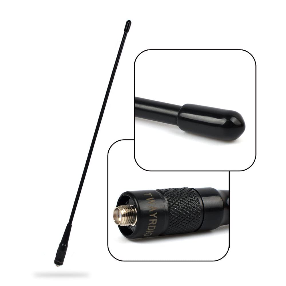TWAYRDIO Antenne SMA Femelle VHF UHF 70cm 2 mètres Antenne Flexible Souple de Fouet à Gain élevé pour Radio Amateur pour BAOFENG/Yeasu FT-65R FT-4XR FT-4VR FT (Lot de 2)