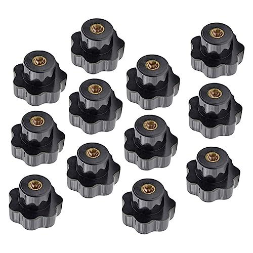 NAMOARLY 12pcs Blossom Design Screw Nuts Knurled Plum Blossom Thumb Nut Threaded Knob for Mechanical Equipment Non-Slip Grip