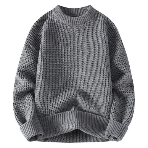 Winter Men's Round Neck Pullover Sweater Fashion Knitted Casual Tops Warm Solid Color Tops3