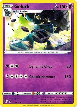 Pokemon Single Card GOLURK 077/189 DARKNESS ABLAZE