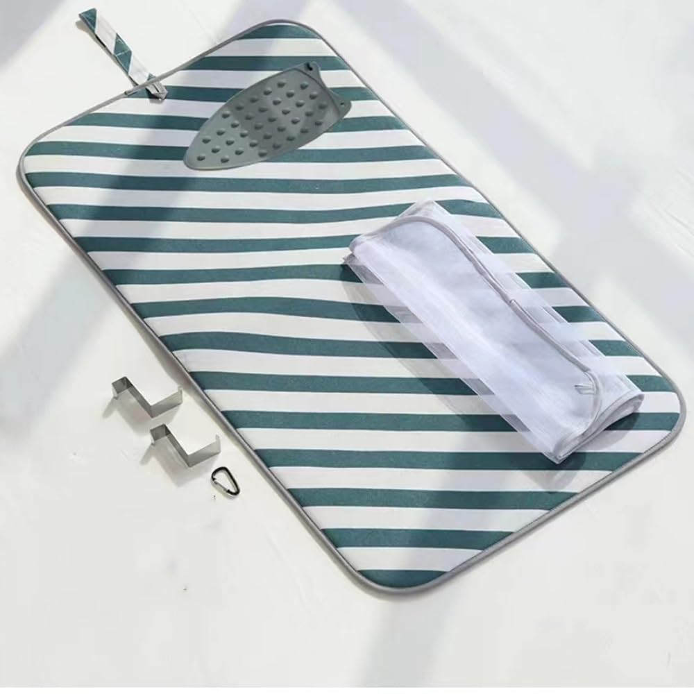 KFGISD, Heat Resistant Ironing Mat For Steam Pressing On Tabletop Or Bed, Foldable, Thick ,Ironing Board Covers(Green)