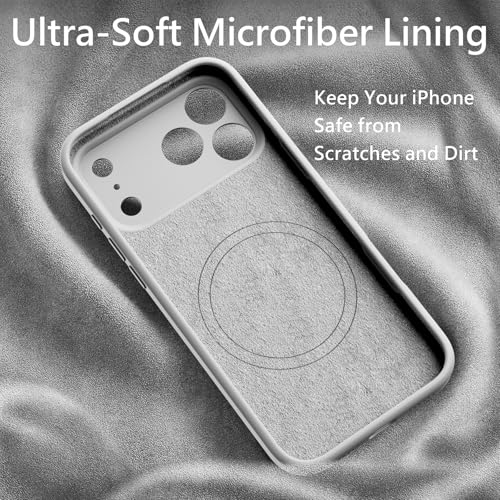 Image of FireNova Magnetic for iPhone 17 Pro Case, Compatible with MagSafe, [Integrated Silicone Camera Control Button] [Camera Protection] Anti-Scratch Microfiber Lining Phone Case, 6.3 inch, White