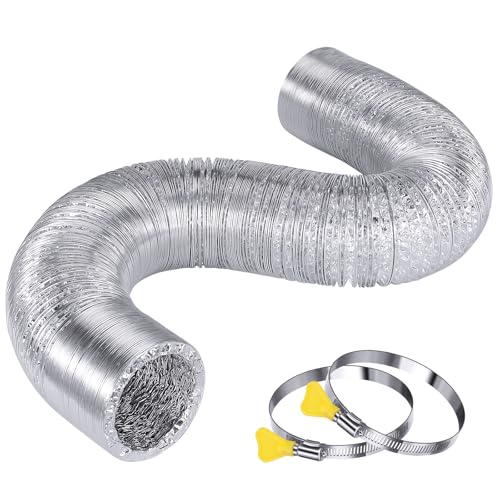 Steelsoft Heavy Duty Flexible Dryer Vent Duct Hose 4 inch 25 Feet Extra Long,Extra Thick Aluminum Foil Grow Tent Exhaust Fan Ducting Kit