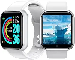 Smartwatch D20/Y68 Notificações Controle de Música Dados corporais Tela de 1,3 Polegadas (Branco)
