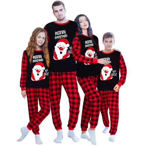 Tphon Christmas Family Pajamas Sets Matching for Christmas Party for Men Women Kids Santa PJS Sleepwear