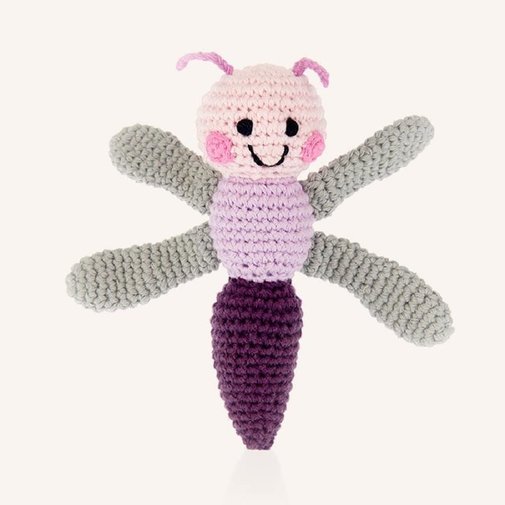 Pebble 200-342 Fair Trade Friendly Dragonfly Rattle, 7-inch Width