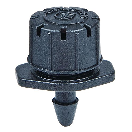 One Stop Outdoor (100-PACK) Professional Grade: 0-10 GPH 360 Degree Adjustable Dripper - Barbed Connection - Drip Irrigation Emitter Sprinklers (Barbed Emitter)