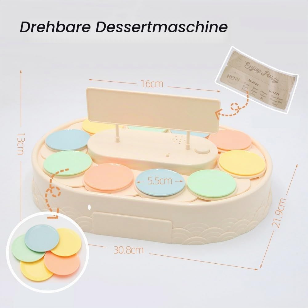 Tortenständer, Karussell-Tortenständer, Drehbarer Drehteller, Dessert-Ausstellungsplatte, Dekoration, Servierplatte für Party, Hochzeit, Feier, Heimdekoration für Sushi, Dessert, Cupcake (Nachtisch)