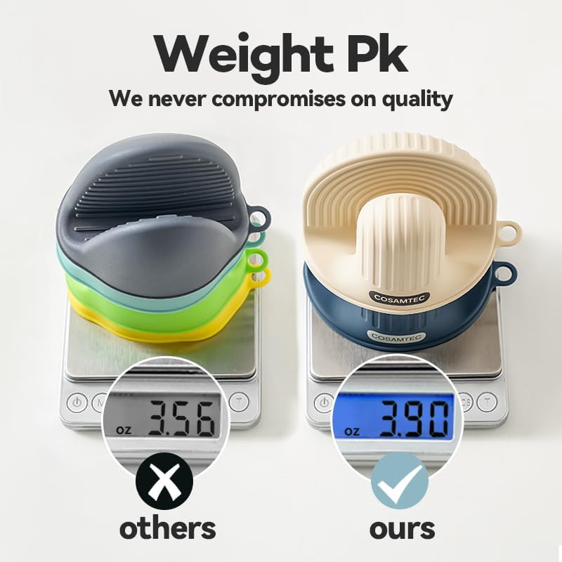 Silicone Oven Mitts Heat Resistant Mini Oven Gloves and Pot Holders Set for Kitchen Non Slip Waterproof Pinch Grips for Cooking and Baking Set of 2 - Image 3