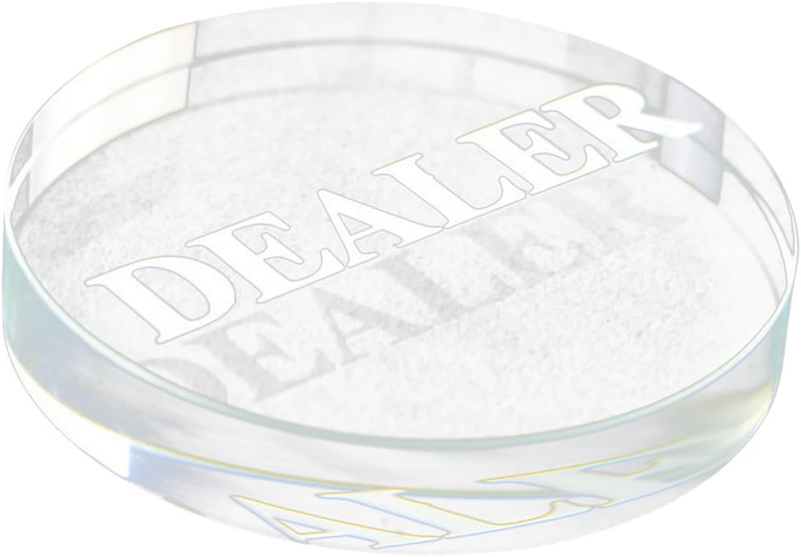 Crystal Dealer Button Poker Accessory Wear-Resistant Compact Poker Dealer Button for Texas Hold’em