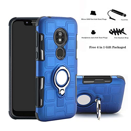 Moto G7 Paly case,Labanema Hybrid Dual Layer 360 Degree Rotation Ring Holder Kickstand Armor Slim Protective Cover for Motorola Moto G7 Paly/Moto G7 Optimo XT1952 /T-Mobile Revvlry - Blue