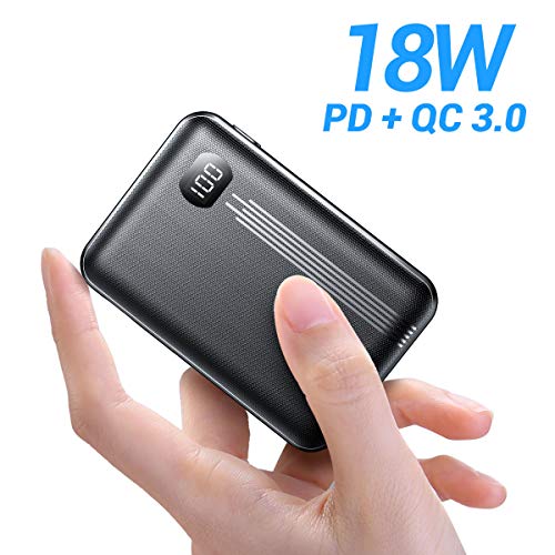 [2020 Upgraded Version] Smallest 10000mAh 18W PD 3.0 USB-C Power Bank Fast Charge