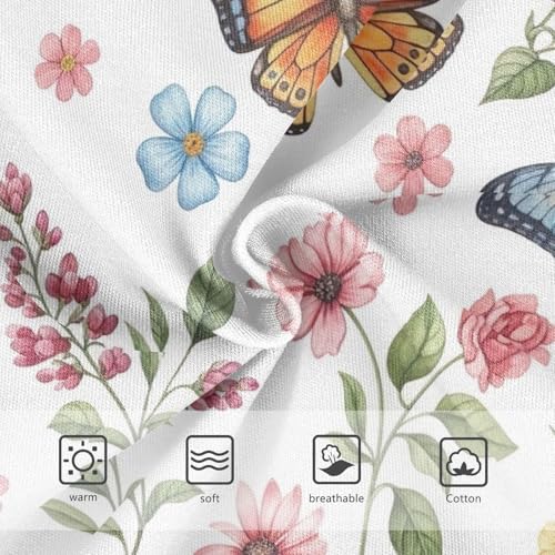 Colorful Watercolor Flowers Kids Underwear, Toddler Panties, Girls Cotton Underwear, 2–8 Years3