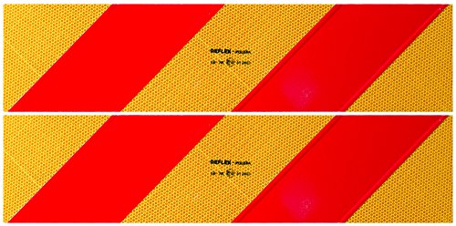 CORA 001890168 lot de 2 bandes réfléchissantes pour remorques avec catadioptre rouge de sécurité