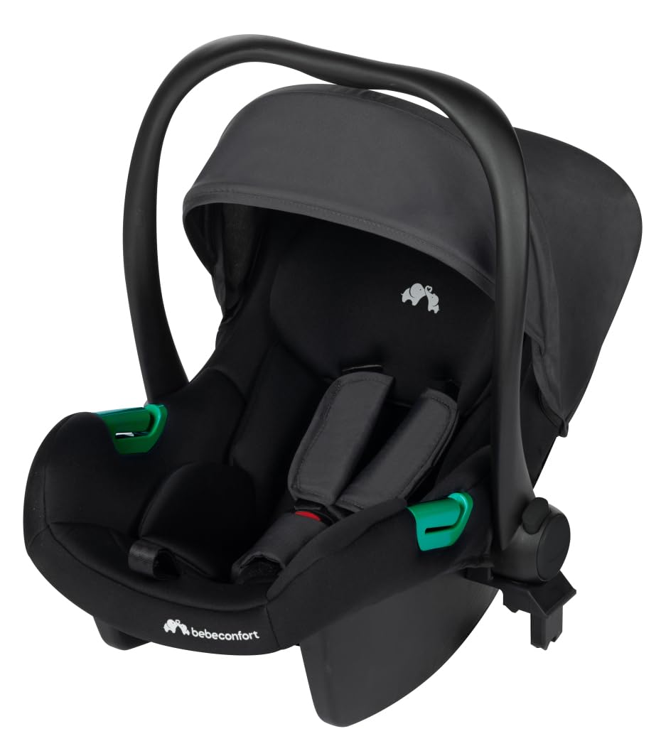 Bebeconfort Haze Trio, 3 in 1 Passeggino per bambini 0-4 anni, max 22 kg, Passeggino Leggero e Compatto, Seduta Convertibile in Navicella, Seggiolino Auto i-Size, Coprigambe e parapioggia, Tinted Grey
