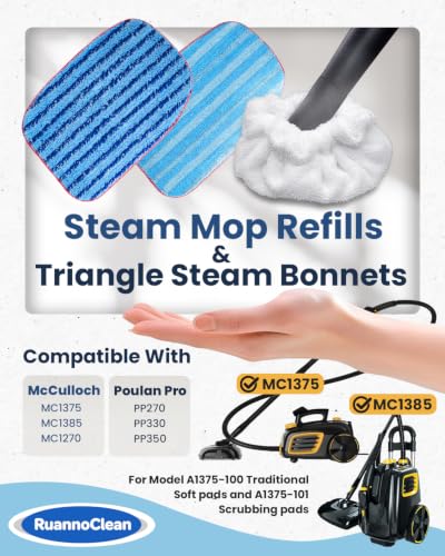 Image of Steam Mop Pads and Microfiber Bonnets Compatible with McCulloch