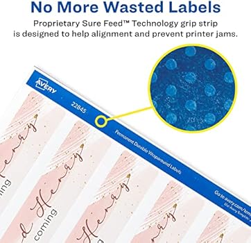 Avery Printable Blank Wraparound Rectangle Labels, 1.25