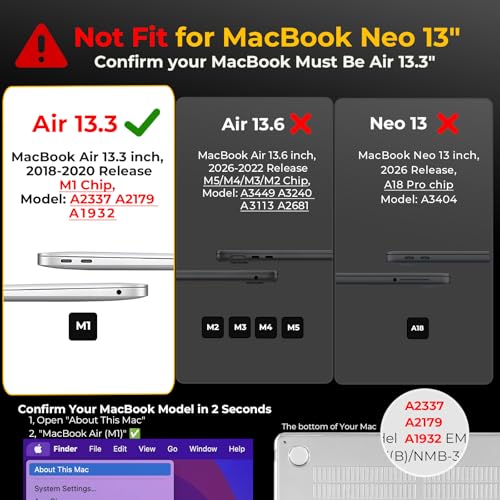 Image of EooCoo for MacBook Air 13.3 inch Case with Keyboard and Screen Protector